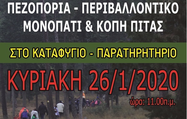 ΠΕΖΟΠΟΡΙΑ ΚΑΙ ΚΟΠΗ ΠΙΤΑΣ ΣΤΟ ΔΑΣΟΣ ΤΣΑΡΙΤΣΑΝΗΣ