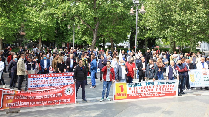 ΗΧΗΡΟ ΜΗΝΥΜΑ ΚΑΤΑ ΤΗΣ ΑΚΡΙΒΕΙΑΣ ΚΑΙ ΤΟΥ ΠΟΛΕΜΟΥ ΣΤΗΝ ΠΡΩΤΟΜΑΓΙΑΤΙΚΗ ΑΠΕΡΓΙΑΚΗ ΣΥΓΚΕΝΤΡΩΣΗ ΤΟΥ ΕΚΛ ΣΤΗ ΛΑΡΙΣΑ