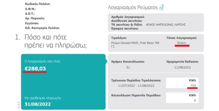 Ο ΔΕΔΔΗΕ ΔΕΝ ΜΕΤΡΗΣΕ 8 ΜΗΝΕΣ ΤΗΝ ΚΑΤΑΝΑΛΩΣΗ ΚΑΙ ΟΙ ΑΥΘΑΙΡΕΤΕΣ ΧΡΕΩΣΕΙΣ ΕΧΟΥΝ ΦΟΥΣΚΩΣΕΙ ΤΟ ΛΟΓΑΡΙΑΣΜΟ