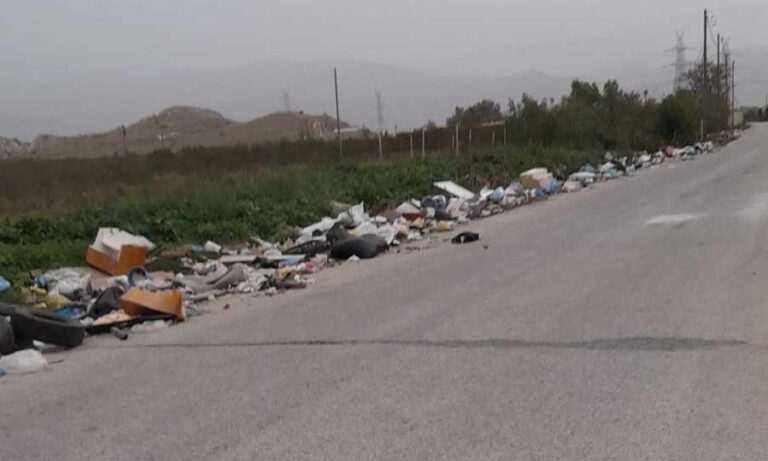 ΣΚΟΥΠΙΔΟΤΟΠΟΣ ΔΙΠΛΑ ΣΕ ΔΡΟΜΟ ΣΤΟΝ ΤΥΡΝΑΒΟ