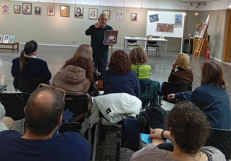 Επίσκεψη του 1ου ΣΔΕ Λάρισας στην έκθεση ζωγραφικής ψηφιδωτού με διαμαντάκια