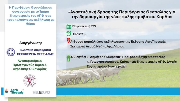 Εκδήλωση Περιφέρειας Θεσσαλίας για το Θεσσαλικό πρόβατο