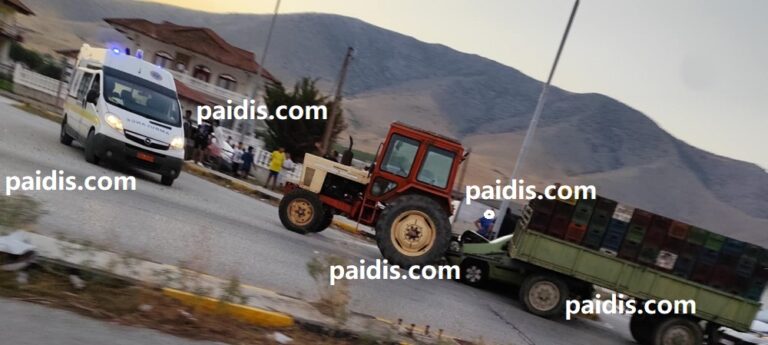 Ενας τραυματίας σε σύγκρουση τρακτέρ με ΙΧ στον Τύρναβο