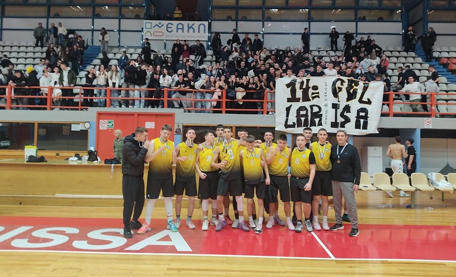 Συγχαρητήριο μήνυμα  για την κατάκτηση του κυπέλου σε επίπεδο νομού από την ομάδα  μπάσκετ αγοριών του 14ου  ΓΕΛ