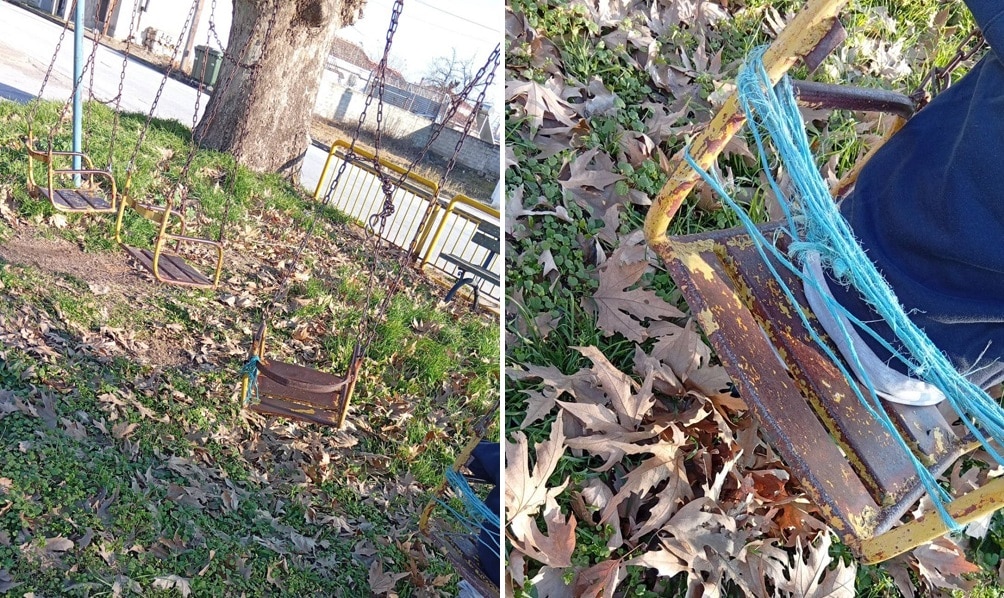 Επικίνδυνες κούνιες σε παρκάκι στον Αμπελώνα