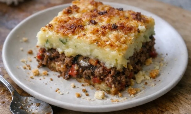 Κιμαδόπιτα χωρίς φύλλο: ζουμερός κιμάς, κρεμώδης πουρές και τραγανή κρούστα