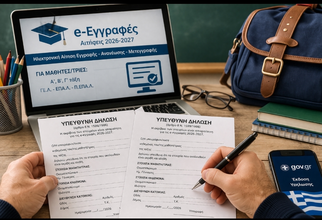 e-Εγγραφές 2026-2027: Τι πρέπει να κάνουν άμεσα οι γονείς για την εγγραφή των μαθητών στο Λύκειο