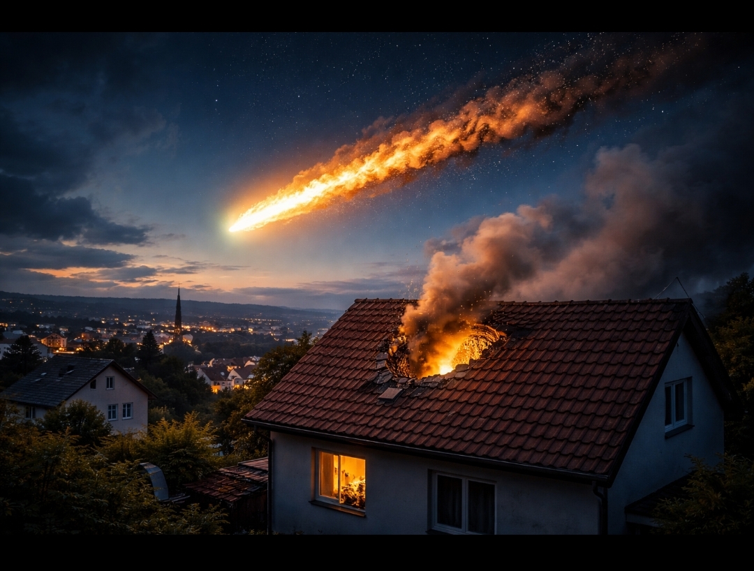 «Πύρινη σφαίρα» από το διάστημα τρύπησε στέγη σπιτιού στη Γερμανία