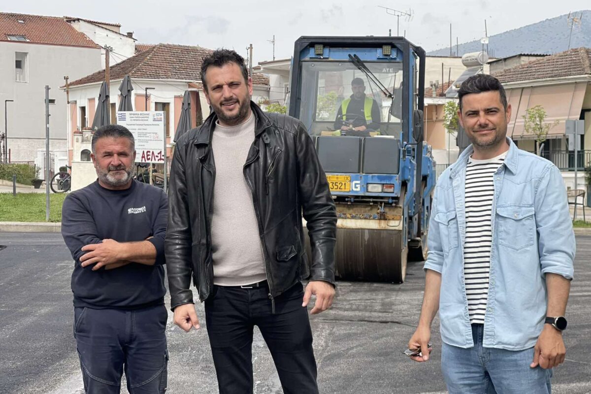 Νέα ασφαλτόστρωση στην είσοδο του Τυρνάβου – Παρέμβαση σε κομβικό σημείο της πόλης