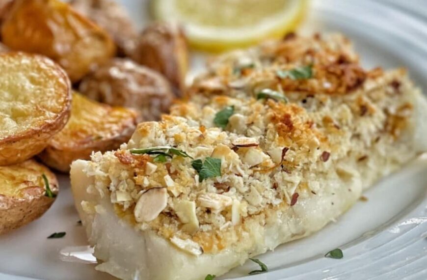 Μπακαλιάρος με κρούστα αμυγδάλου