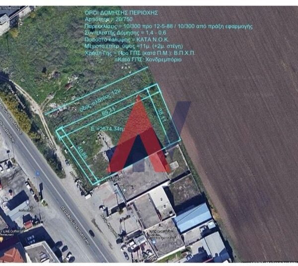 Πωλείται επενδυτικό οικόπεδο στη Λεωφόρο Καραμανλη στη Λάρισα