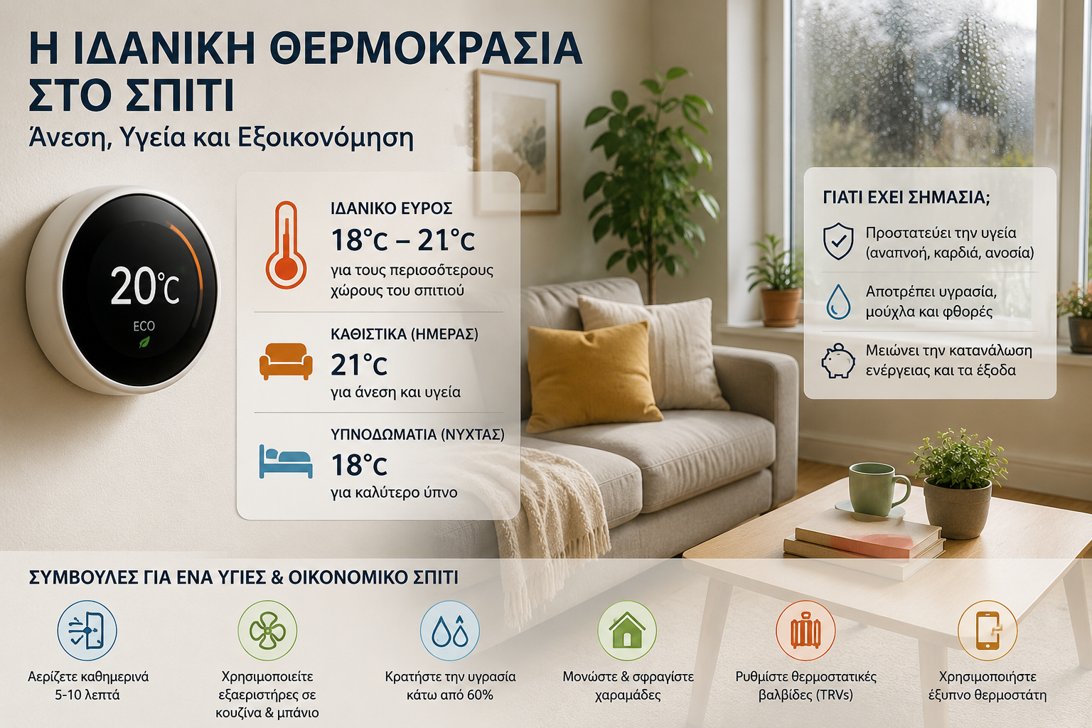 Αντίο στον κανόνα των 19°C: Οι ειδικοί αποκαλύπτουν την ιδανική θερμοκρασία σπιτιού που ισορροπεί άνεση και οικονομία