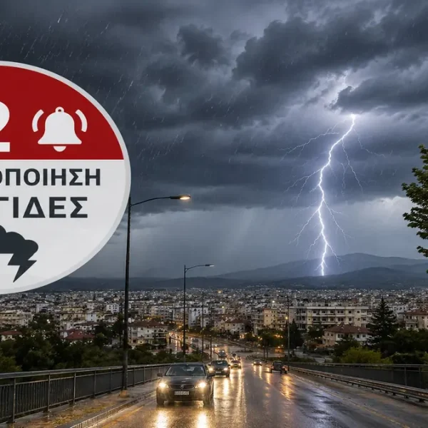 Ήχησε το 112 στο νομό Λάρισας – Έρχονται ισχυρές καταιγίδες και κεραυνοί
