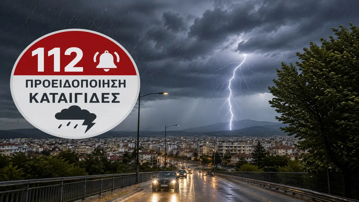 Ήχησε το 112 στο νομό Λάρισας – Έρχονται ισχυρές καταιγίδες και κεραυνοί