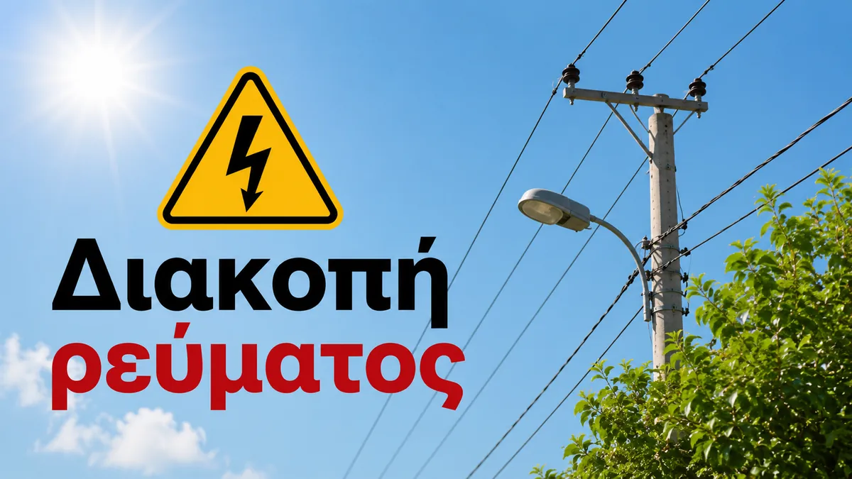 Δείτε που θα γίνει διακοπή ρεύματος σε Ελασσόνα και Λάρισα την Κυριακή 19 Ιουλίου
