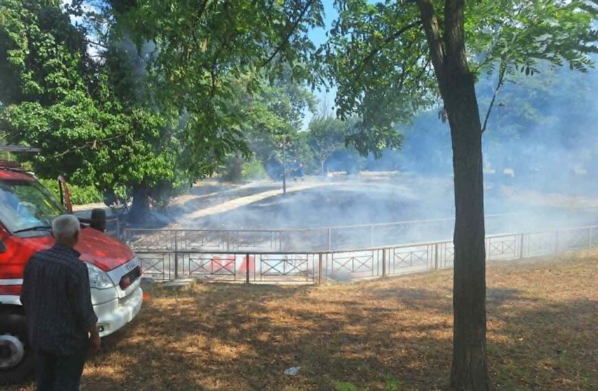 Αναστάτωση λόγω φωτιάς στο πάρκο του Αγίου Γεωργίου στον Αμπελώνα