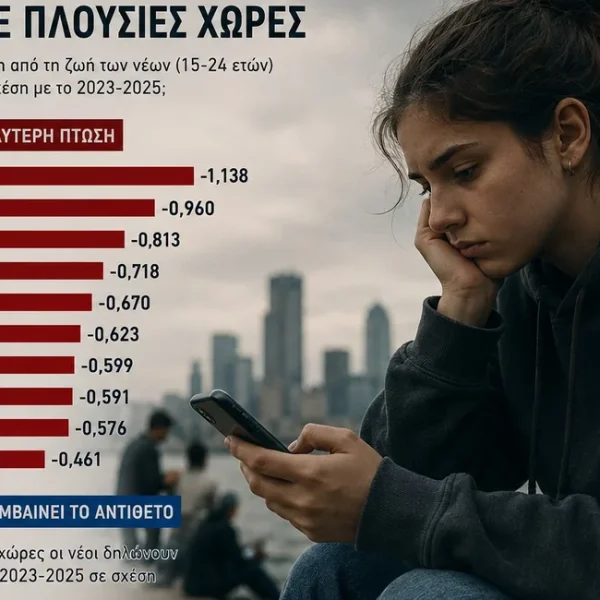 Κάτι παράξενο συμβαίνει με τους νέους στις πλούσιες χώρες – Γιατί δηλώνουν όλο και λιγότερο ευτυχισμένοι