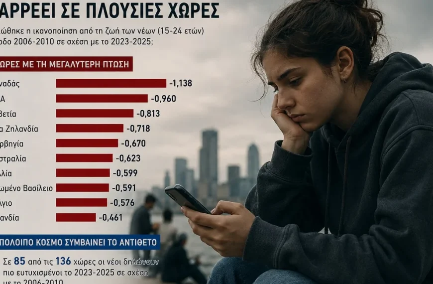Κάτι παράξενο συμβαίνει με τους νέους στις πλούσιες χώρες – Γιατί δηλώνουν όλο και λιγότερο ευτυχισμένοι