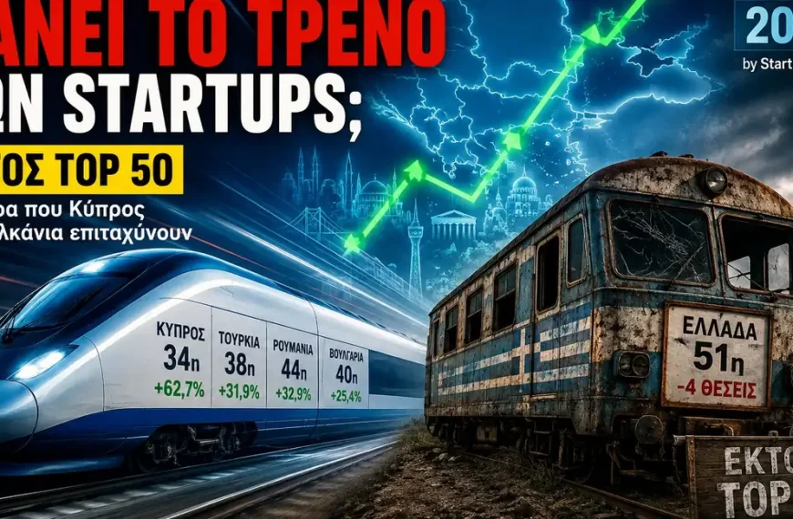 Η Ελλάδα χάνει το τρένο των startups: Εκτός top 50 την ώρα που Κύπρος, Τουρκία, Ρουμανία, Βουλγαρία, Βόρεια Μακεδονία και Αλβανία επιταχύνουν