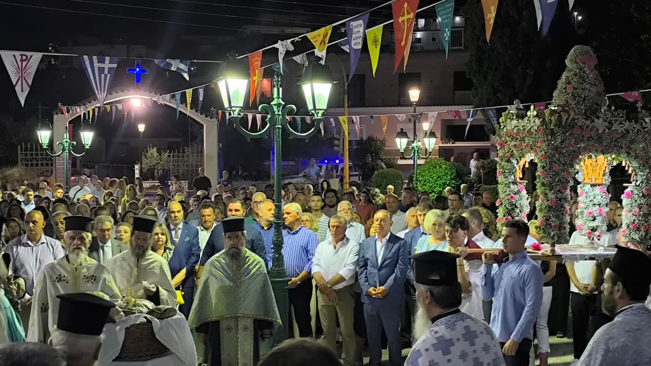 Στα Φάρσαλα για την εορτή της Κοιμήσεως της Θεοτόκου και την απελευθέρωση της πόλης ο Χρήστος Κέλλας