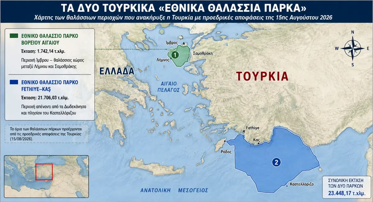 Τουρκικά θαλάσσια πάρκα: Νέα «φωτιά» στο Αιγαίο