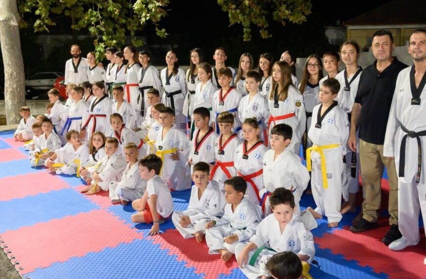 Δυναμική παρουσία του Α.Ο. Ταεκβοντό «ΕΥ ΖΗΝ» Αμπελώνα στη Γιορτή Κρασιού 2026